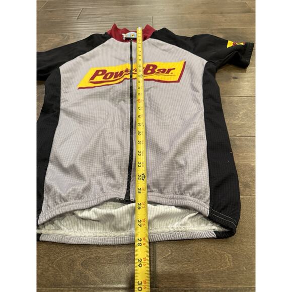 Sqaudra Cycling Jersey Mens Gray Power Bar Full Zip Size M MEDIUM Made In USA - Picture 10 of 11